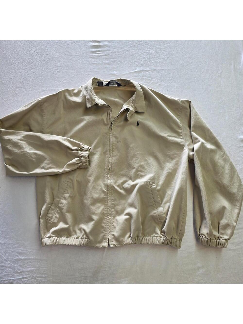 Vintage 90s Polo Ralph Lauren Harrington Jacket Mens XXL Beige Full Zip Softboy
